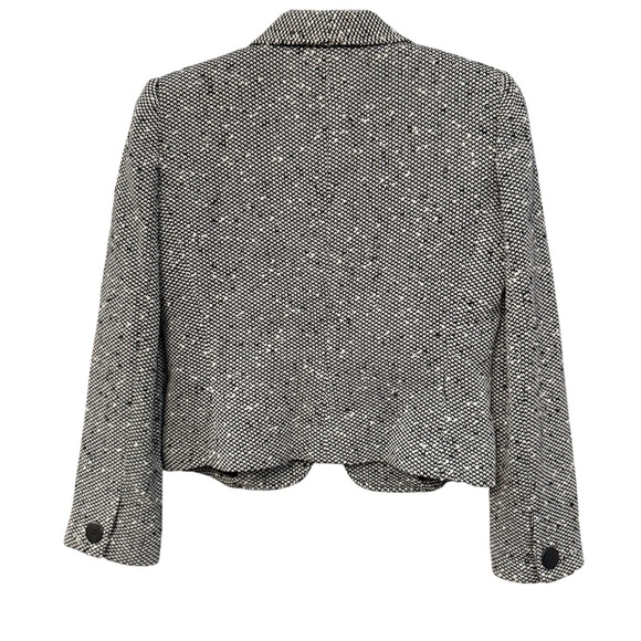 Armani Collezioni Women’s Blazer Wool Tweed Black White Italy Size 4 - Picture 2 of 8